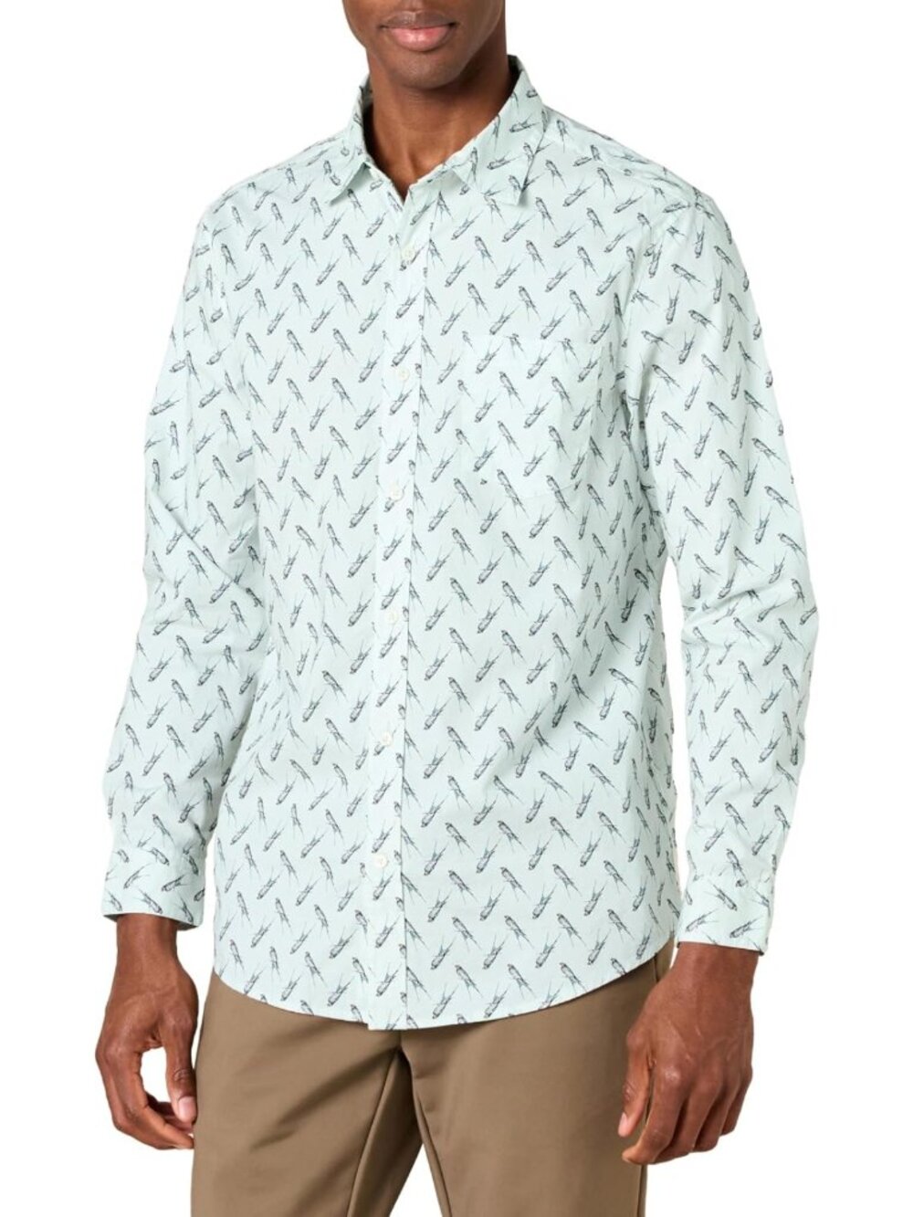Men's Long-Sleeve Stretch Poplin Shirt - Regular Fit, Casual or Dressy Wear